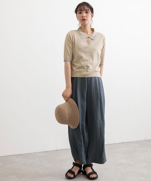 POU DOU DOU(プードゥドゥ)の「襟付きニットプルオーバー(ニット/セーター・レディース・ブラウン/ミント/オートミール・3)」の15枚目の写真