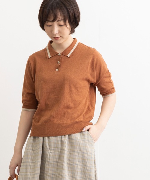 POU DOU DOU(プードゥドゥ)の「襟付きニットプルオーバー(ニット/セーター・レディース・ブラウン/ミント/オートミール・3)」の19枚目の写真