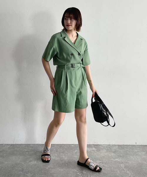 PAGEBOY（ページボーイ）の「スーツコンビネゾン（つなぎ/オールインワン・レディース・ブラック/カーキ・FREE）」の7枚目の写真