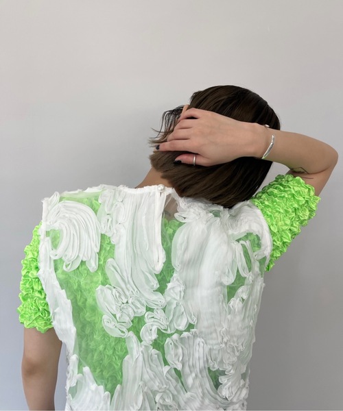 SANSeLF（サンセルフ）の「シアーペイントモチーフノースリーブトップス【SANSeLF】sanw22s065（その他トップス・レディース・ホワイト/ブラック/サックスブルー・FREE）」の16枚目の写真