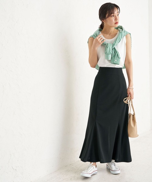 BELLUNA PLUS（ベルーナ）の「カットジョーゼットマーメイドスカート（スカート・レディース・ブラック/ブルー/グリーン/ライトグリーン・MEDIUM）」の10枚目の写真