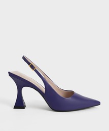 新品　チャールズアンドキース スカルプヒール　スリングバックパンプス シルバー 新品チャールズアンドキーススカルプヒールスリングバック