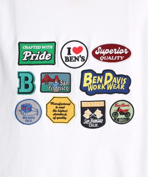 BEN DAVIS（ベンデイビス）の「BEN DAVIS/ベンデイビス ビッグシルエット バック刺繍 ランダムワッペン Tシャツ（Tシャツ/カットソー・メンズ・ホワイト/ブラック/ベージュ/グリーン・M/L/XL）」の15枚目の写真