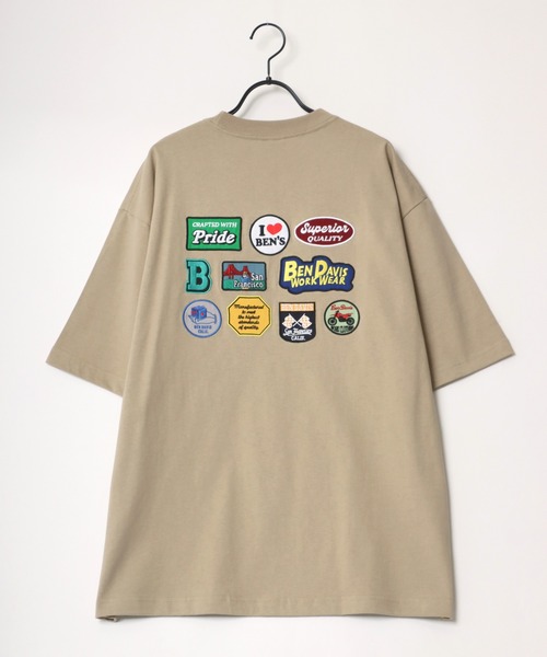 BEN DAVIS（ベンデイビス）の「BEN DAVIS/ベンデイビス ビッグシルエット バック刺繍 ランダムワッペン Tシャツ（Tシャツ/カットソー・メンズ・ホワイト/ブラック/ベージュ/グリーン・M/L/XL）」の20枚目の写真