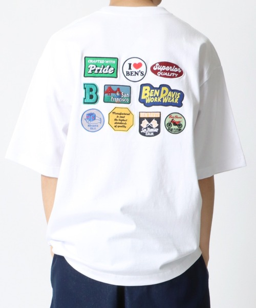 BEN DAVIS（ベンデイビス）の「BEN DAVIS/ベンデイビス ビッグシルエット バック刺繍 ランダムワッペン Tシャツ（Tシャツ/カットソー・メンズ・ホワイト/ブラック/ベージュ/グリーン・M/L/XL）」の9枚目の写真