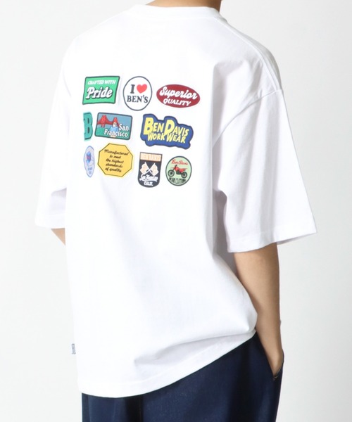 BEN DAVIS（ベンデイビス）の「BEN DAVIS/ベンデイビス ビッグシルエット バック刺繍 ランダムワッペン Tシャツ（Tシャツ/カットソー・メンズ・ホワイト/ブラック/ベージュ/グリーン・M/L/XL）」の8枚目の写真