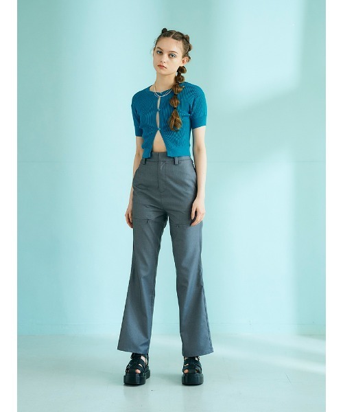 ENVYM（アンビー）の「ファスナースリットスラックスＰＴ（スラックス・レディース・ブラック/グレー・FREE）」の7枚目の写真