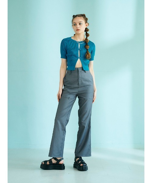 ENVYM（アンビー）の「ファスナースリットスラックスＰＴ（スラックス・レディース・ブラック/グレー・FREE）」の8枚目の写真