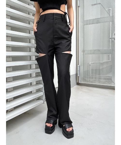 ENVYM（アンビー）の「ファスナースリットスラックスＰＴ（スラックス・レディース・ブラック/グレー・FREE）」の12枚目の写真