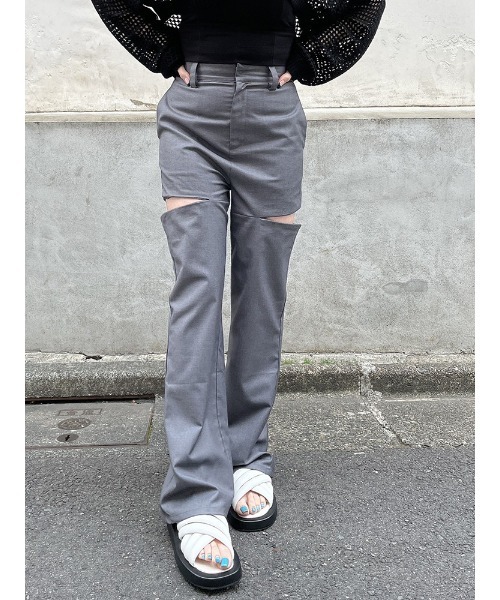 ENVYM（アンビー）の「ファスナースリットスラックスＰＴ（スラックス・レディース・ブラック/グレー・FREE）」の18枚目の写真