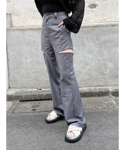 ENVYM（アンビー）の「ファスナースリットスラックスＰＴ（スラックス・レディース・ブラック/グレー・FREE）」の19枚目の写真