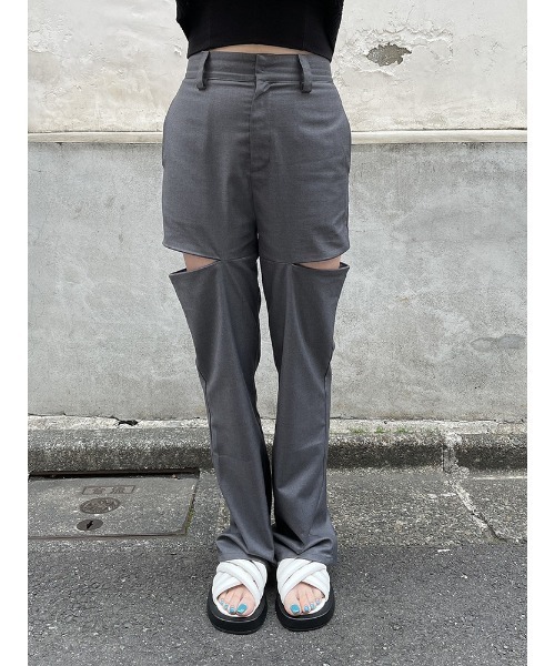 ENVYM（アンビー）の「ファスナースリットスラックスＰＴ（スラックス・レディース・ブラック/グレー・FREE）」の21枚目の写真