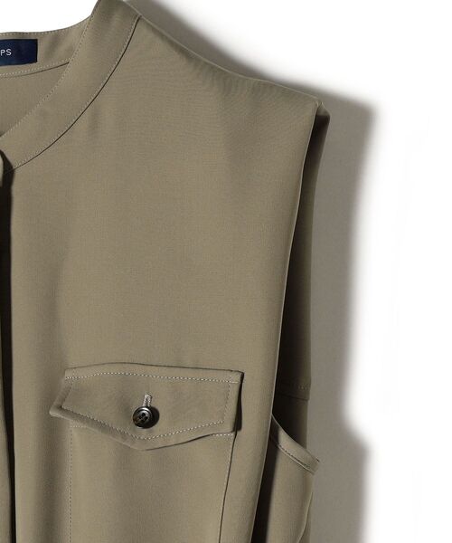 SHIPS（シップス）の「〈洗濯機可能〉ポケットドロストオールインワン◇（つなぎ/オールインワン・レディース・ブラック/ベージュ系・38/36）」の11枚目の写真