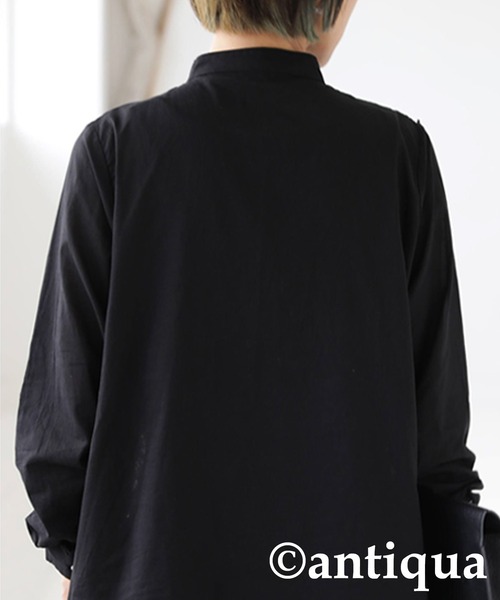 antiqua（アンティカ）の「レースバンドカラーシャツ（シャツ/ブラウス・レディース・ホワイト/ブラック・FREE）」の17枚目の写真