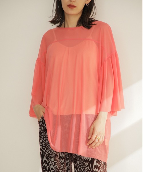 CREOLME（クレオルム）の「(CREOLME)メッシュカットプルオーバー（Tシャツ/カットソー・レディース・ネイビー/カーキ/ピンク・ONE SIZE）」の12枚目の写真