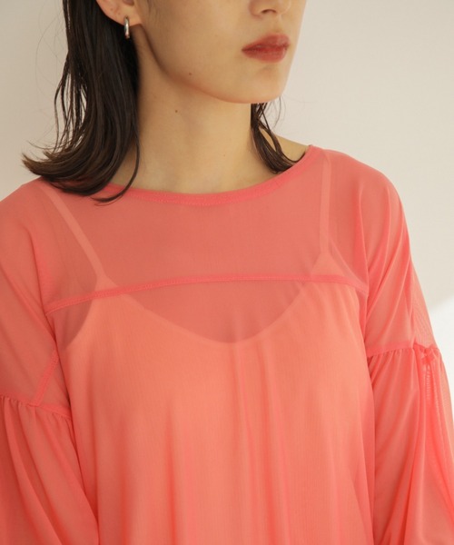 CREOLME（クレオルム）の「(CREOLME)メッシュカットプルオーバー（Tシャツ/カットソー・レディース・ネイビー/カーキ/ピンク・ONE SIZE）」の15枚目の写真