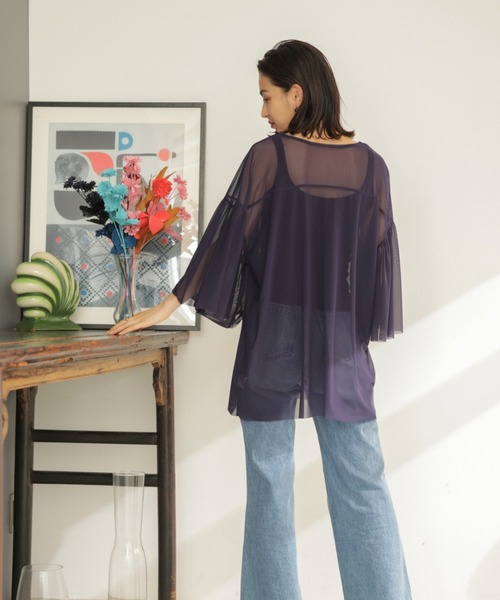 CREOLME（クレオルム）の「(CREOLME)メッシュカットプルオーバー（Tシャツ/カットソー・レディース・ネイビー/カーキ/ピンク・ONE SIZE）」の11枚目の写真