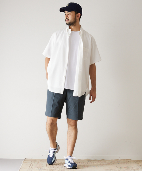 417 EDIFICE(フォーワンセブンエディフィス)の「【allery / アレリ―】 ワイドツイルショーツ(チノパンツ・メンズ・エメラルドブルー/カーキ/アイボリー・MEDIUM/LARGE/SMALL)」の19枚目の写真