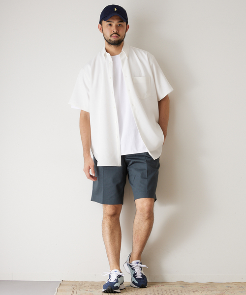 417 EDIFICE(フォーワンセブンエディフィス)の「【allery / アレリ―】 ワイドツイルショーツ(チノパンツ・メンズ・エメラルドブルー/カーキ/アイボリー・MEDIUM/LARGE/SMALL)」の20枚目の写真