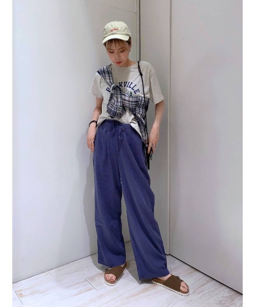 BAYFLOW（ベイフロー）の「リネンレーヨンワイドパンツ（その他パンツ・レディース・ベージュ/ピンク/ブルー/チャコール・SMALL/MEDIUM）」の21枚目の写真