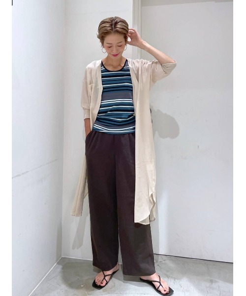 BAYFLOW（ベイフロー）の「リネンレーヨンワイドパンツ（その他パンツ・レディース・ベージュ/ピンク/ブルー/チャコール・SMALL/MEDIUM）」の10枚目の写真