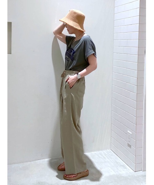 BAYFLOW（ベイフロー）の「リネンレーヨンワイドパンツ（その他パンツ・レディース・ベージュ/ピンク/ブルー/チャコール・SMALL/MEDIUM）」の14枚目の写真