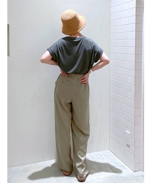 BAYFLOW（ベイフロー）の「リネンレーヨンワイドパンツ（その他パンツ・レディース・ベージュ/ピンク/ブルー/チャコール・SMALL/MEDIUM）」の15枚目の写真