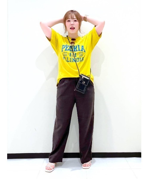 BAYFLOW（ベイフロー）の「リネンレーヨンワイドパンツ（その他パンツ・レディース・ベージュ/ピンク/ブルー/チャコール・SMALL/MEDIUM）」の8枚目の写真