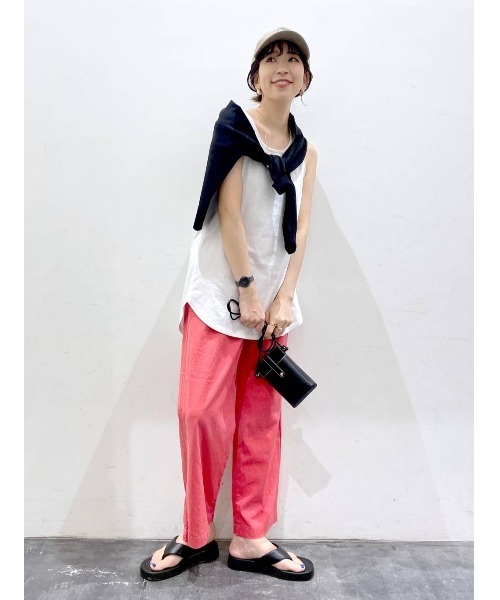BAYFLOW（ベイフロー）の「リネンレーヨンワイドパンツ（その他パンツ・レディース・ベージュ/ピンク/ブルー/チャコール・SMALL/MEDIUM）」の19枚目の写真