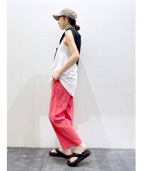 BAYFLOW（ベイフロー）の「リネンレーヨンワイドパンツ（その他パンツ・レディース・ベージュ/ピンク/ブルー/チャコール・SMALL/MEDIUM）」の18枚目の写真