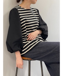 BEARDSLEY | ボーダー袖パフカットソー(Tシャツ/カットソー)