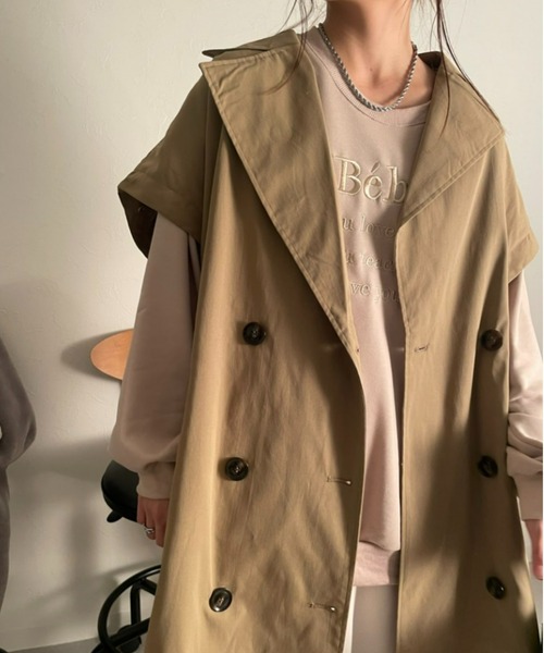 sakishimatokyo(サキシマトーキョー)の「2WAYダブルコート(テーラードジャケット・レディース・ブラック/ベージュ/アイボリー・FREE)」の8枚目の写真