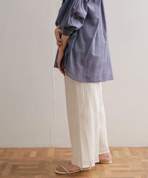 mizuiroind（ミズイロインド）の「mizuiro ind　crape wide easy pants（その他パンツ・レディース・ブラック/オフホワイト・FREE）」の5枚目の写真