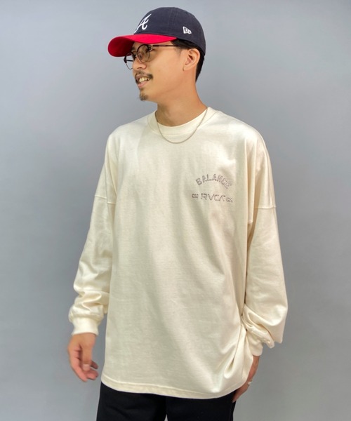 RVCA（ルーカ）の「RVCA/ルーカ ドロップショルダー バックプリントロンT BC042-066（Tシャツ/カットソー・メンズ・ホワイト/ブラック・S/M/L/XL）」の7枚目の写真