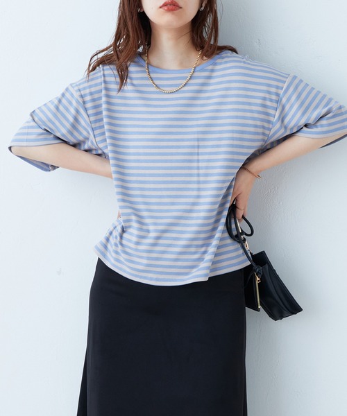 シンプルカラーボーダーT