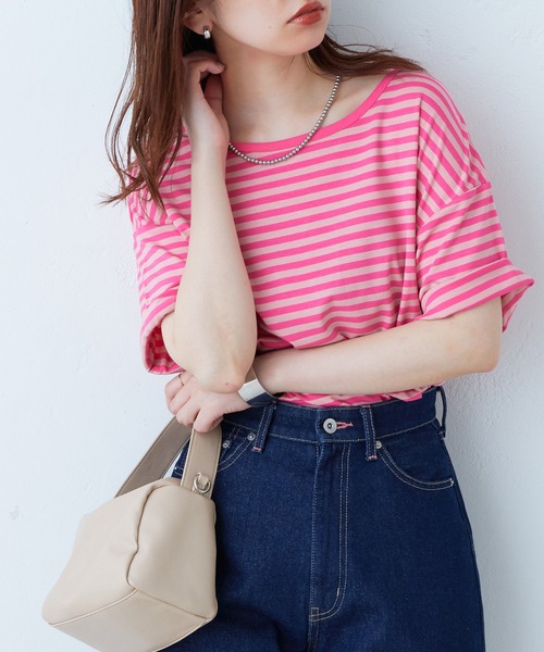 シンプルカラーボーダーT