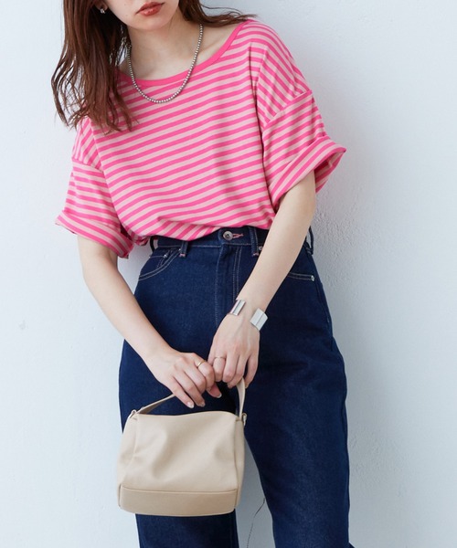 シンプルカラーボーダーT