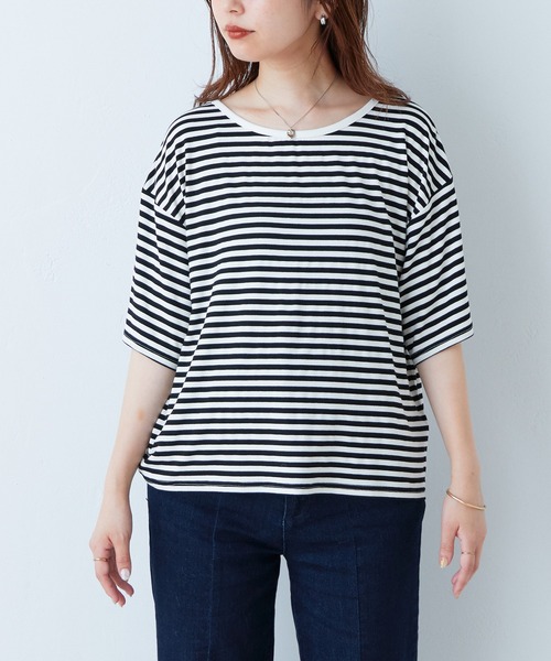 シンプルカラーボーダーT