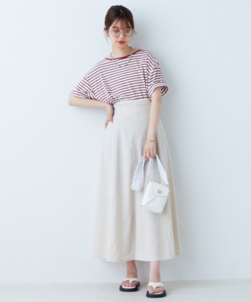 natural couture（ナチュラルクチュール）の「シンプルカラーボーダーT（Tシャツ/カットソー・レディース・サックスブルー/レンガ/ブラック/ピンク・FREE）」の19枚目の写真