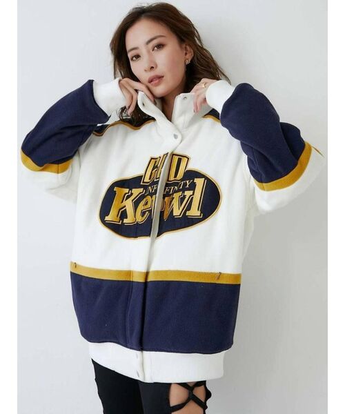 GYDA（ジェイダ）の「Kewl レーシング フリースブルゾン（ブルゾン・レディース・オフホワイト/ブラック・FREE）」の10枚目の写真