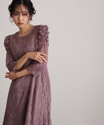 ミモレ丈&七分袖 フォーマル シアーセレモニー 結婚式 パーティー ドレス オケージョンドレス お呼ばれ 二次会 成人式 同窓会 謝恩会 20代 30代
