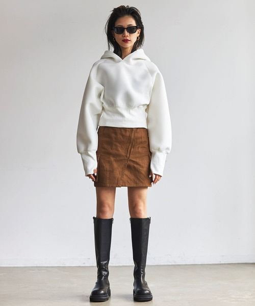 FIG&VIPER（フィグアンドバイパー）の「ボンディングショートパーカー（パーカー・レディース・ホワイト/ブラック・FREE）」の5枚目の写真