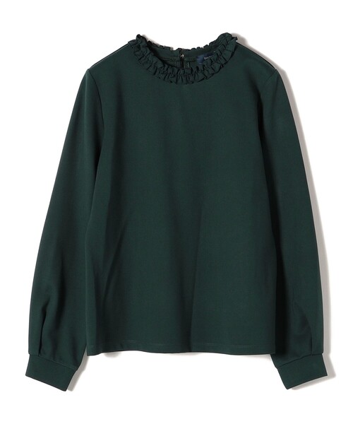 SHIPS（シップス）の「*〈洗濯機可能〉フリルカラーカットソー◇（Tシャツ/カットソー・レディース・ブラック/ライトホワイト/グリーン/ダークブルー・ONE SIZE）」の17枚目の写真