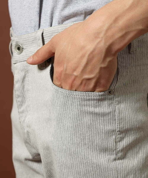 MK MICHEL KLEIN HOMME (エムケーミッシェルクランオム)の「ストライプ柄パンツ(スラックス・メンズ・ライトグレー/ダークグレー・SMALL/MEDIUM/LARGE/X-LARGE)」の10枚目の写真