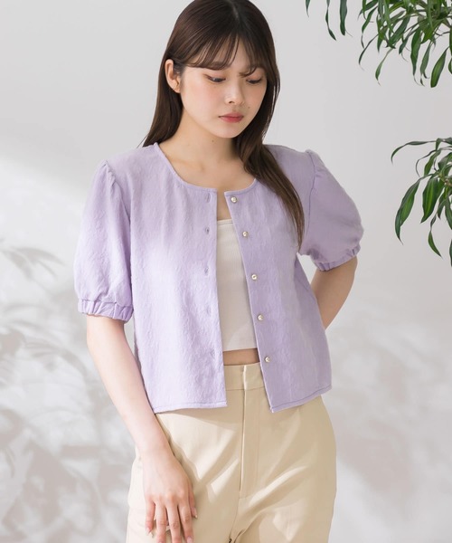HEYUMM(ヘユム)の「2WAYジャガードレースカーディガン(カーディガン/ボレロ・レディース・ブラック/ミント/ラベンダー・ONE)」の6枚目の写真