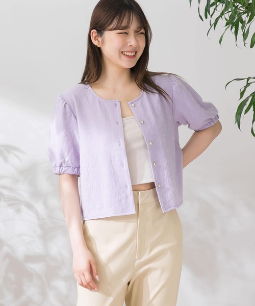HEYUMM(ヘユム)の「2WAYジャガードレースカーディガン(カーディガン/ボレロ・レディース・ブラック/ミント/ラベンダー・ONE)」の11枚目の写真