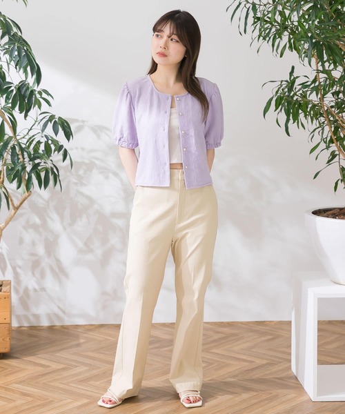 HEYUMM(ヘユム)の「2WAYジャガードレースカーディガン(カーディガン/ボレロ・レディース・ブラック/ミント/ラベンダー・ONE)」の12枚目の写真
