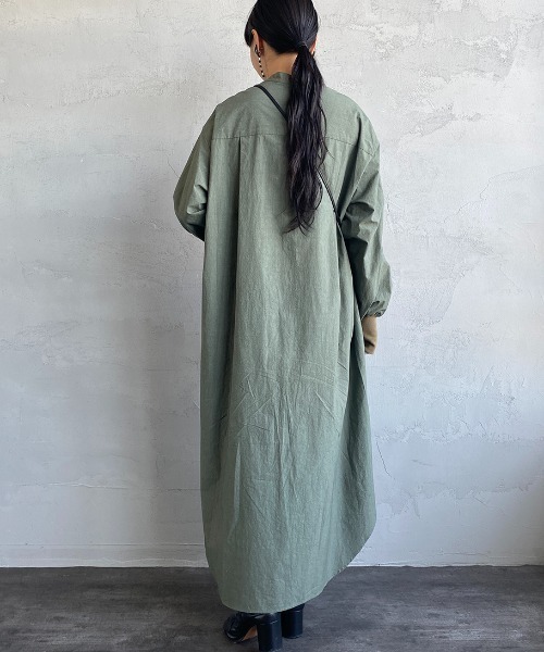 AMERICANA（アメリカーナ）の「[Americana×JEANS FACTORY/アメリカーナ×ジーンズファクトリー] 別注 硫化染め マキシ丈シャツワンピース（シャツワンピース・レディース・ブラック/オリーブ/カーキ・ONE SIZE）」の19枚目の写真