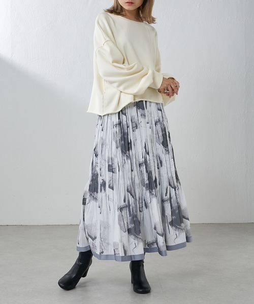 Lui's（ルイス）の「【22AW新色追加】アートプリントプリーツスカート（スカート・レディース・ブラック/アイボリー/ダークグレー・FREE）」の15枚目の写真
