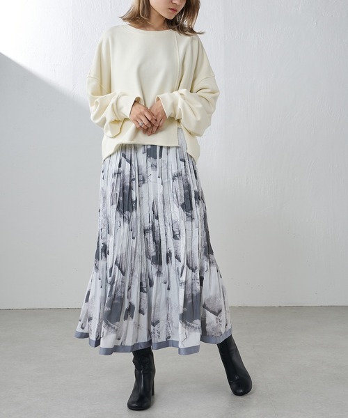 Lui's（ルイス）の「【22AW新色追加】アートプリントプリーツスカート（スカート・レディース・ブラック/アイボリー/ダークグレー・FREE）」の14枚目の写真